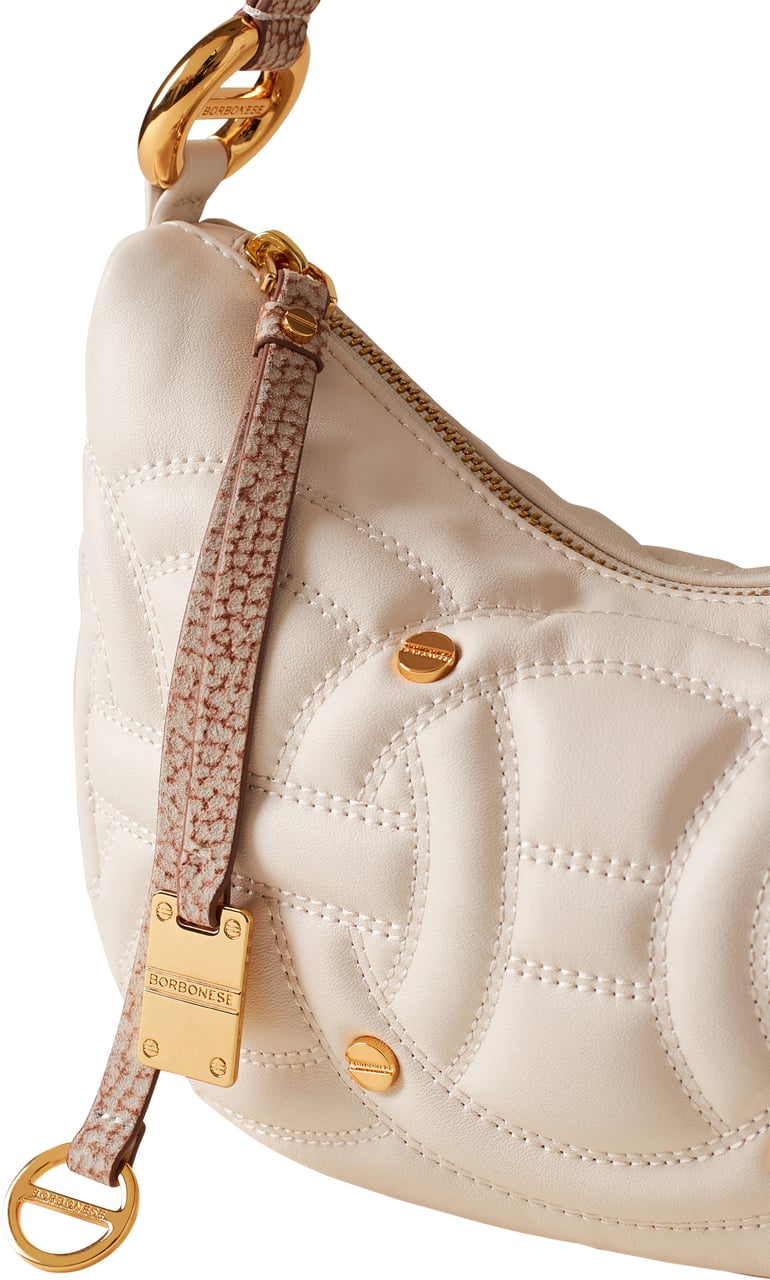 Borbonese RONDO’ SMALL HOBO BAG Wit