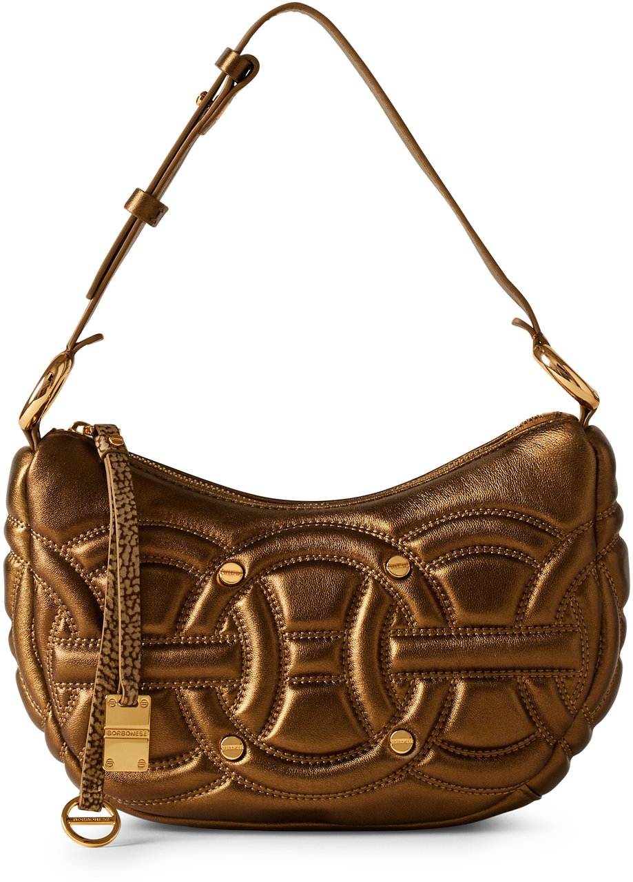 Borbonese RONDO’ SMALL HOBO BAG Goud