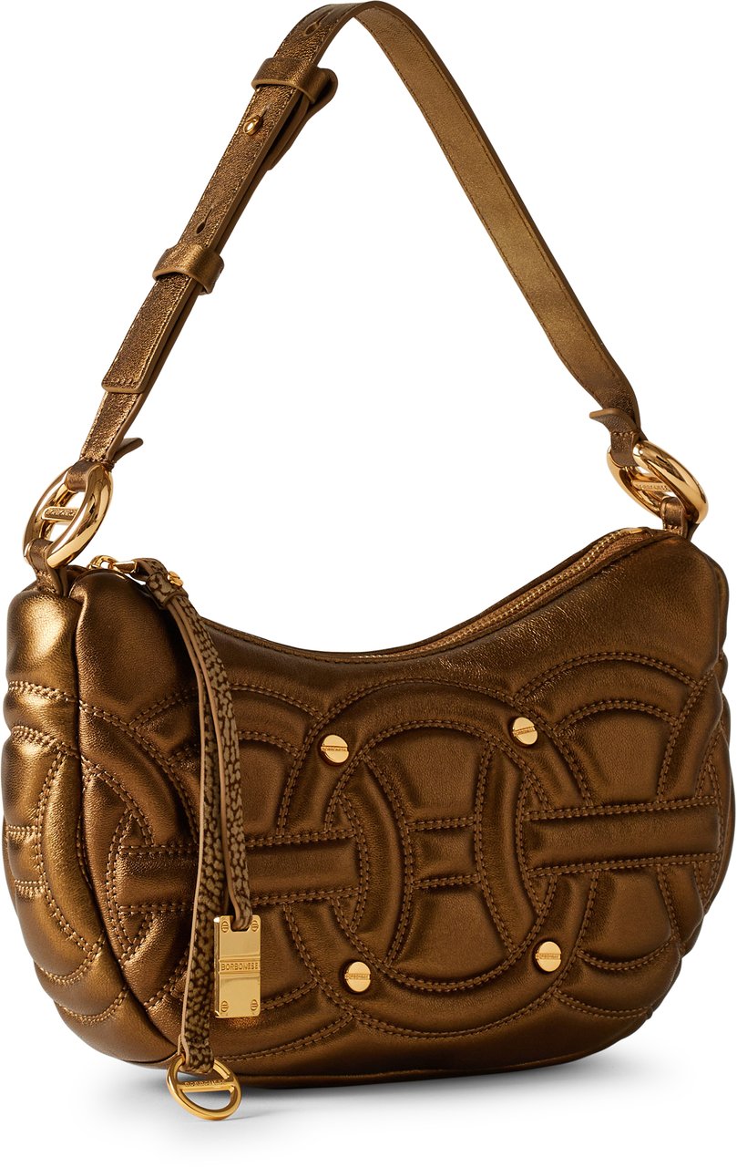 Borbonese RONDO’ SMALL HOBO BAG Goud