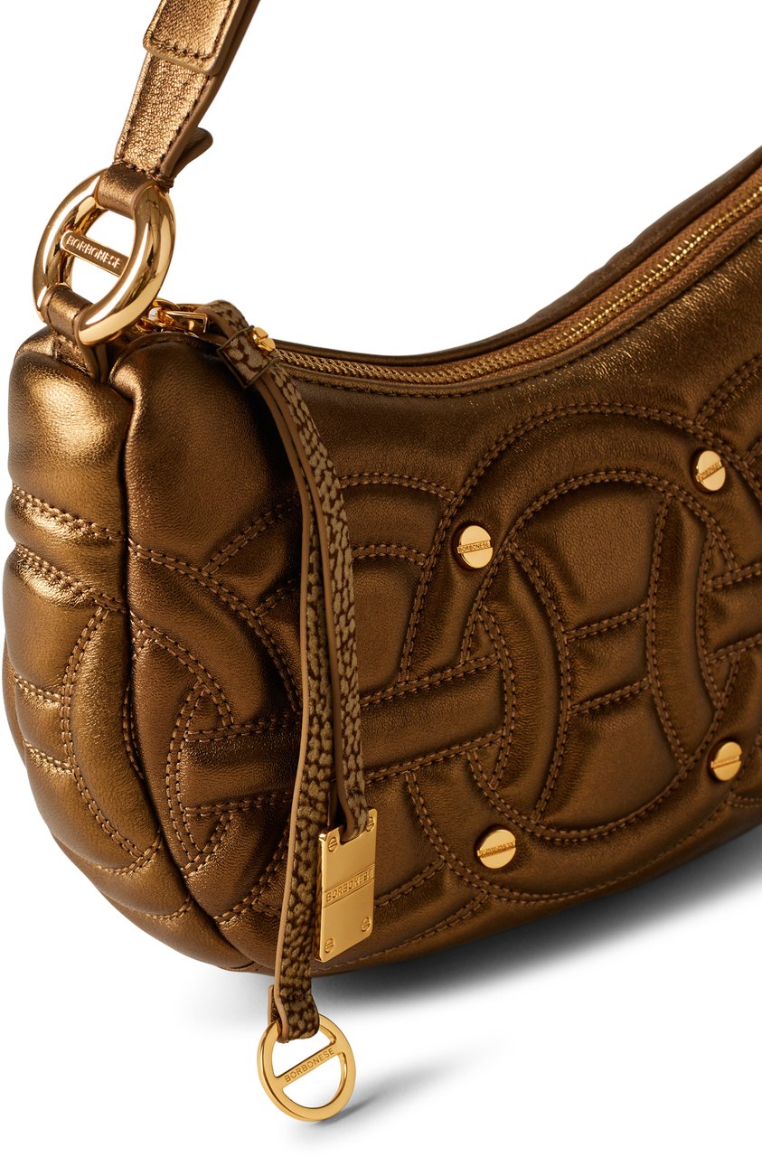Borbonese RONDO’ SMALL HOBO BAG Goud