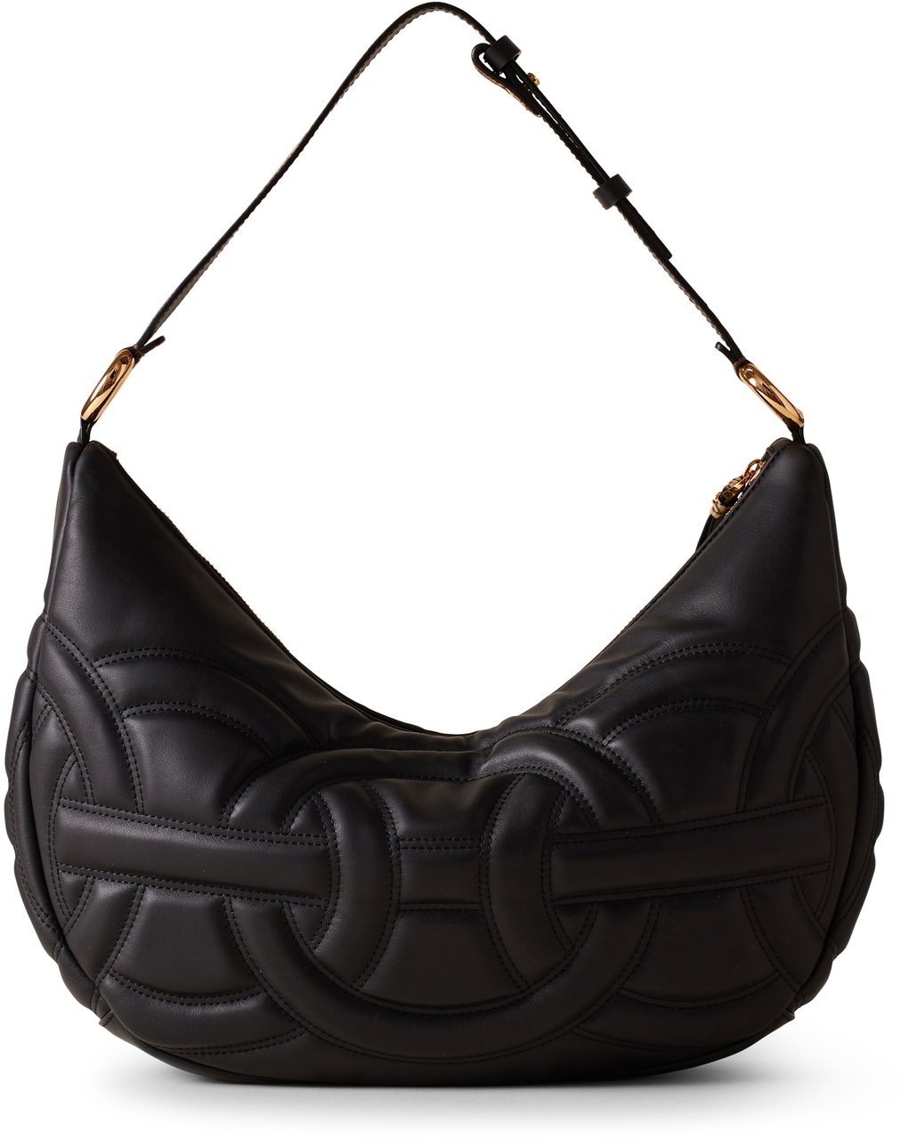 Borbonese RONDO’ MEDIUM HOBO BAG Zwart