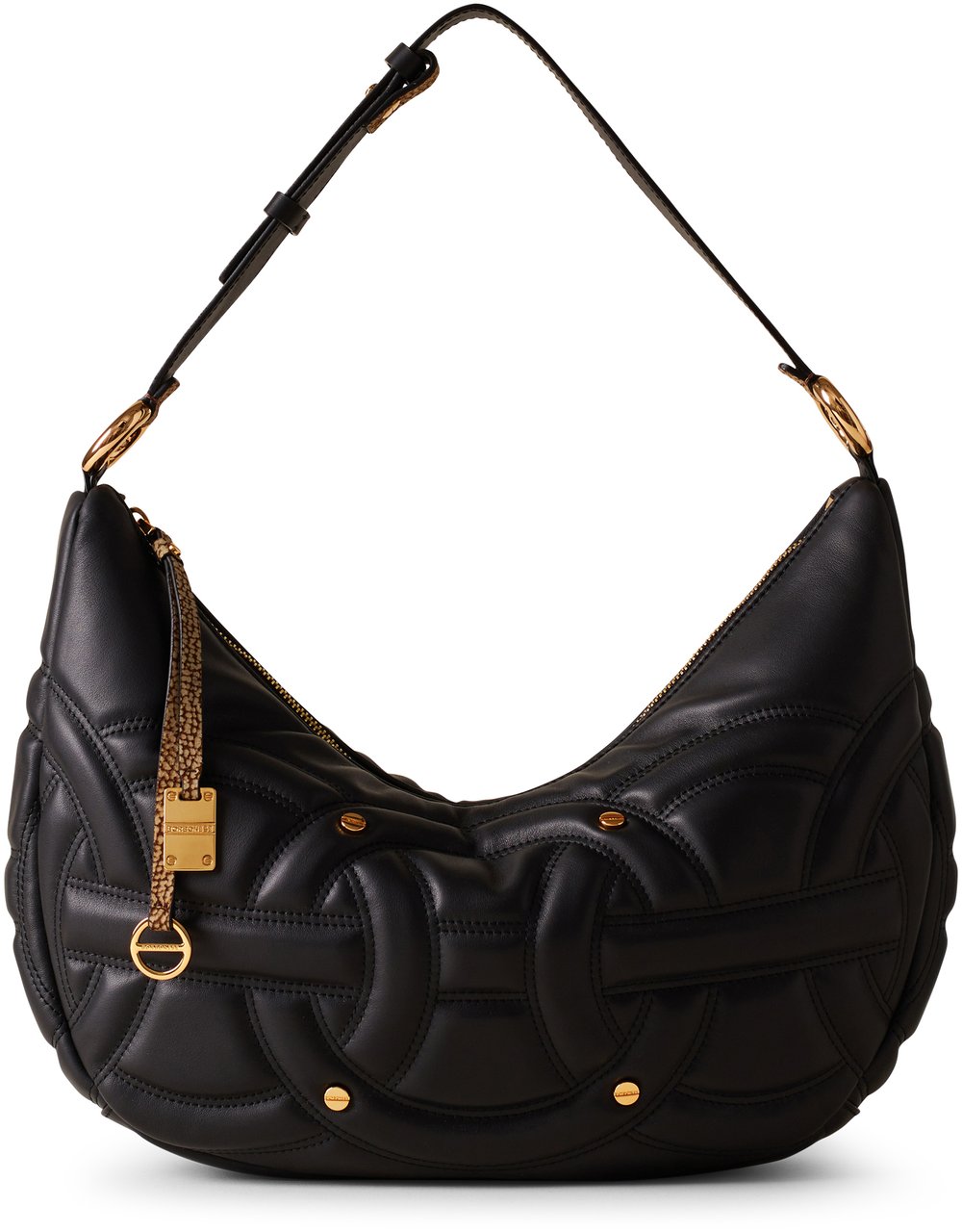 Borbonese RONDO’ MEDIUM HOBO BAG Zwart