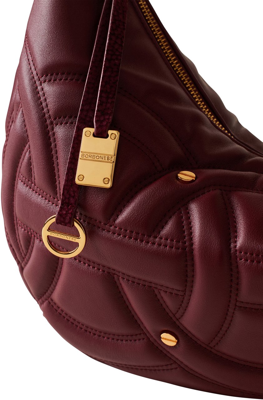 Borbonese RONDO’ MEDIUM HOBO BAG Rood