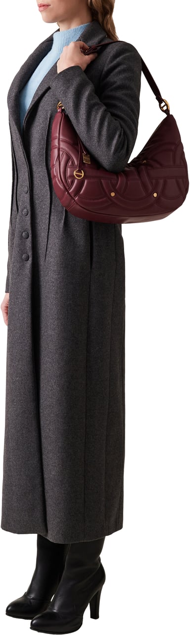 Borbonese RONDO’ MEDIUM HOBO BAG Rood