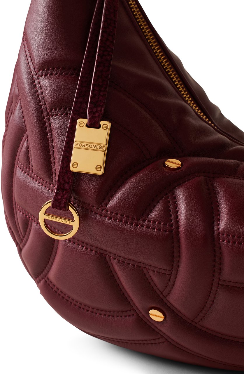 Borbonese RONDO’ MEDIUM HOBO BAG Rood