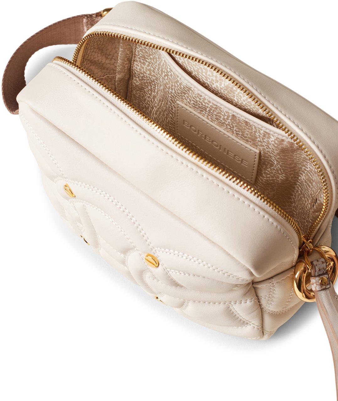 Borbonese RONDO’ SMALL CAMERA BAG Wit