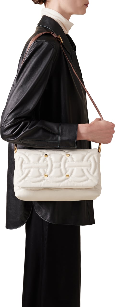 Borbonese RONDO’ SMALL CROSSBODY BAG Wit