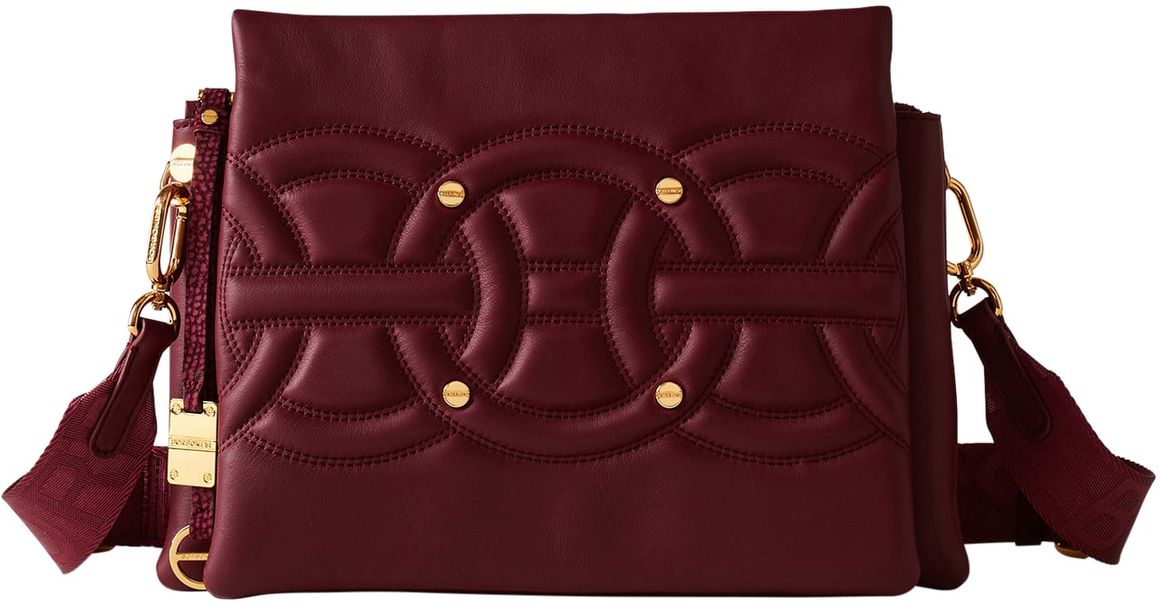 Borbonese RONDO’ MEDIUM TRIFOLD CROSSBODY BAG Rood