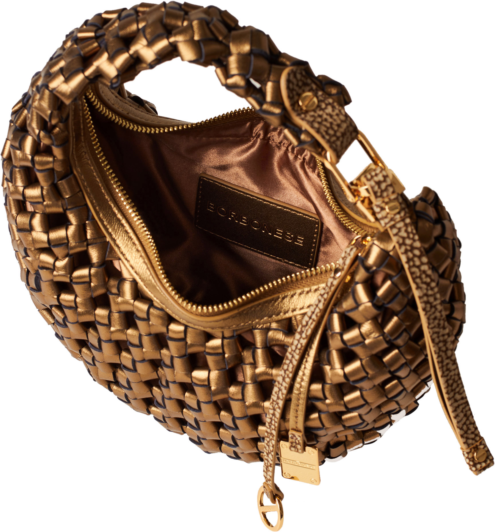 Borbonese LA NIDO PETITE HOBO BAG Goud