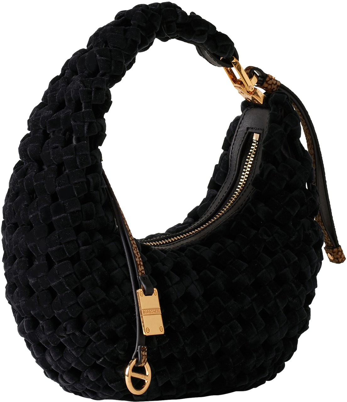 Borbonese LA NIDO PETITE HOBO BAG Zwart