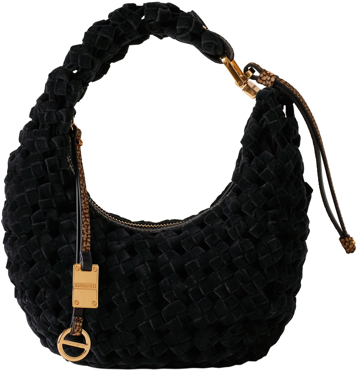 Borbonese LA NIDO PETITE HOBO BAG Zwart