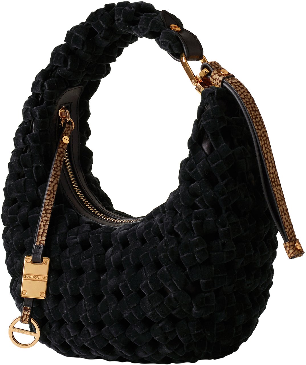 Borbonese LA NIDO PETITE HOBO BAG Zwart
