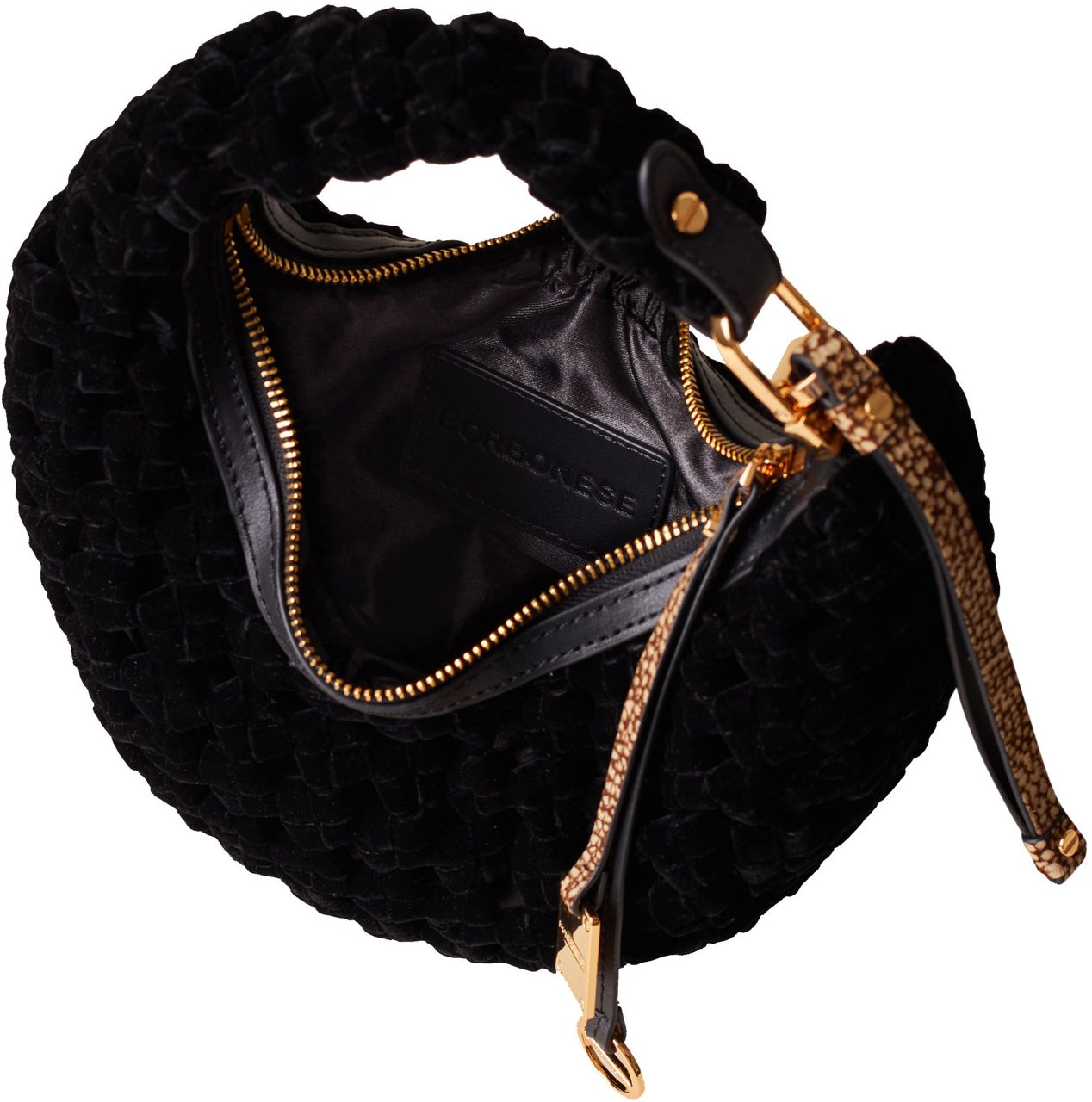 Borbonese LA NIDO PETITE HOBO BAG Zwart