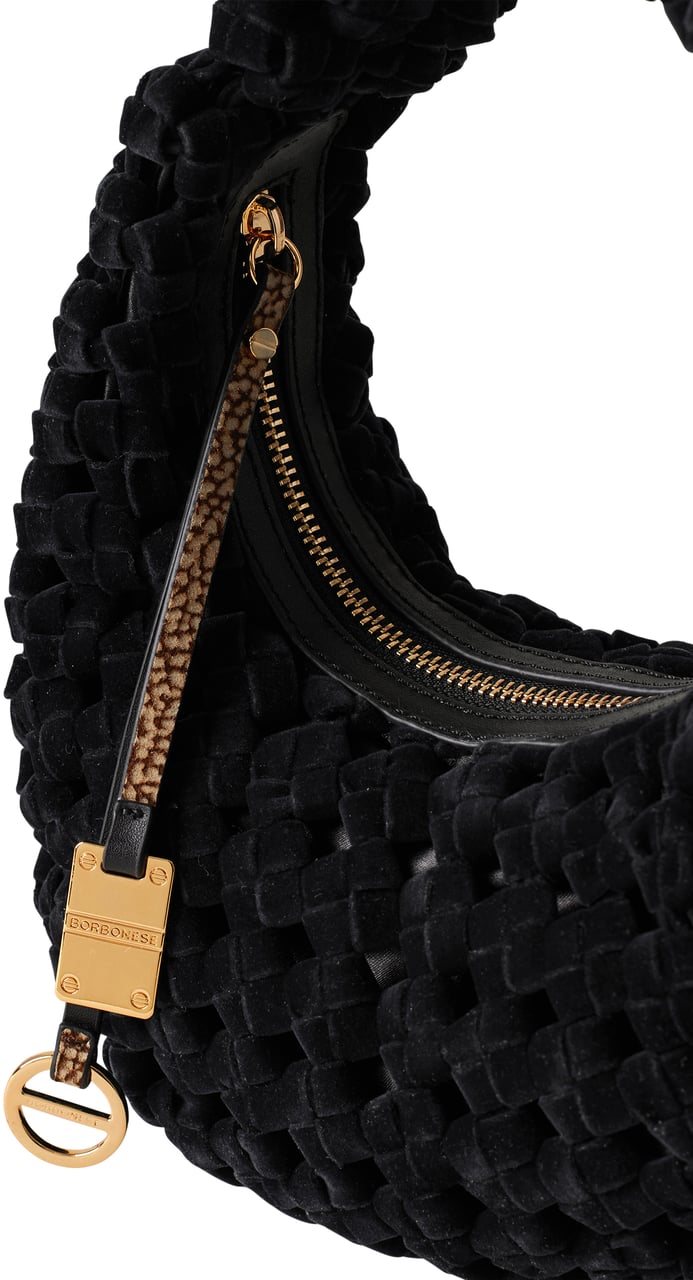 Borbonese LA NIDO PETITE HOBO BAG Zwart