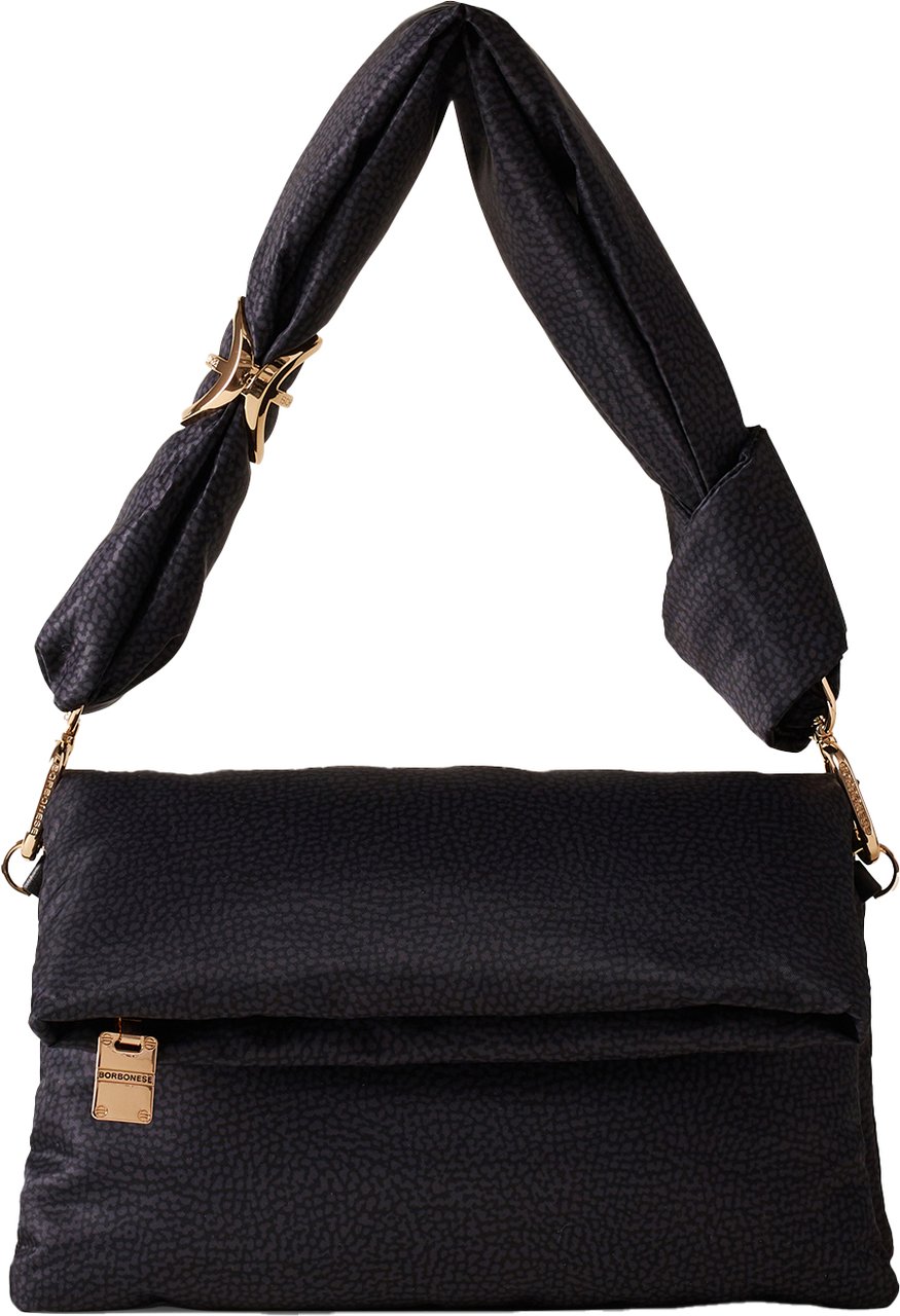 Borbonese TWINNIE TRIFOLD CROSSBODY BAG Zwart
