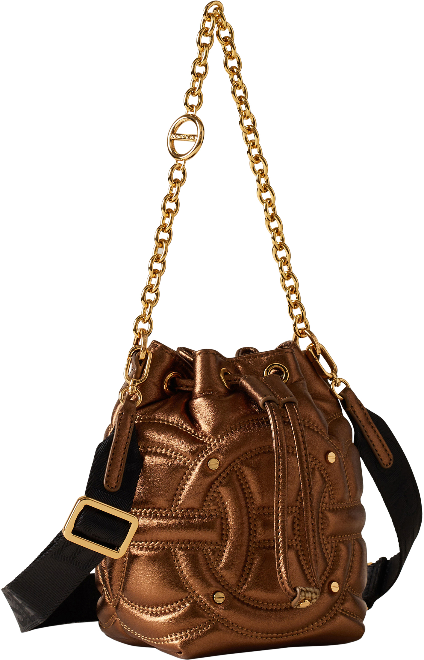 Borbonese RONDO’ MINI BUCKET BAG Goud