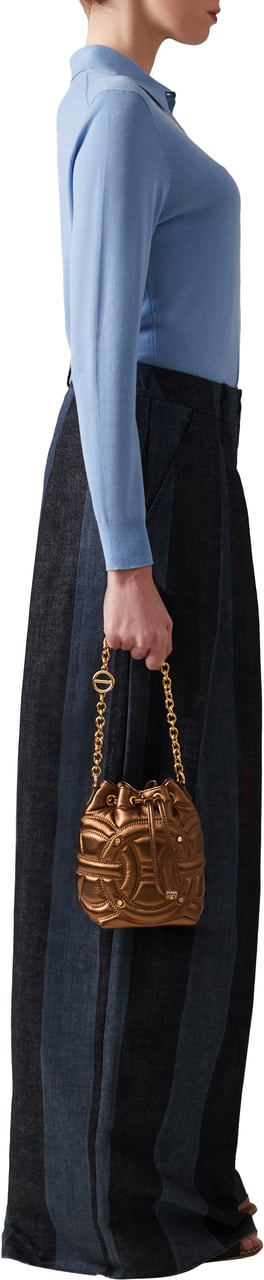 Borbonese RONDO’ MINI BUCKET BAG Goud