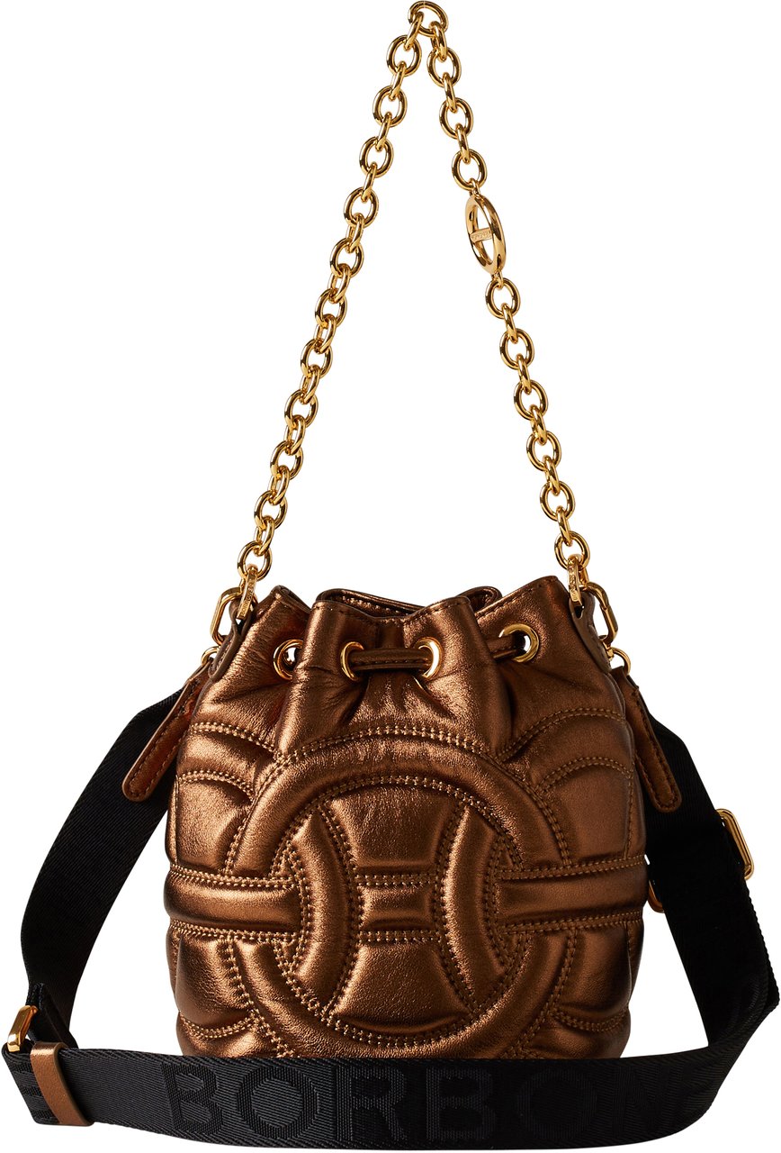 Borbonese RONDO’ MINI BUCKET BAG Goud