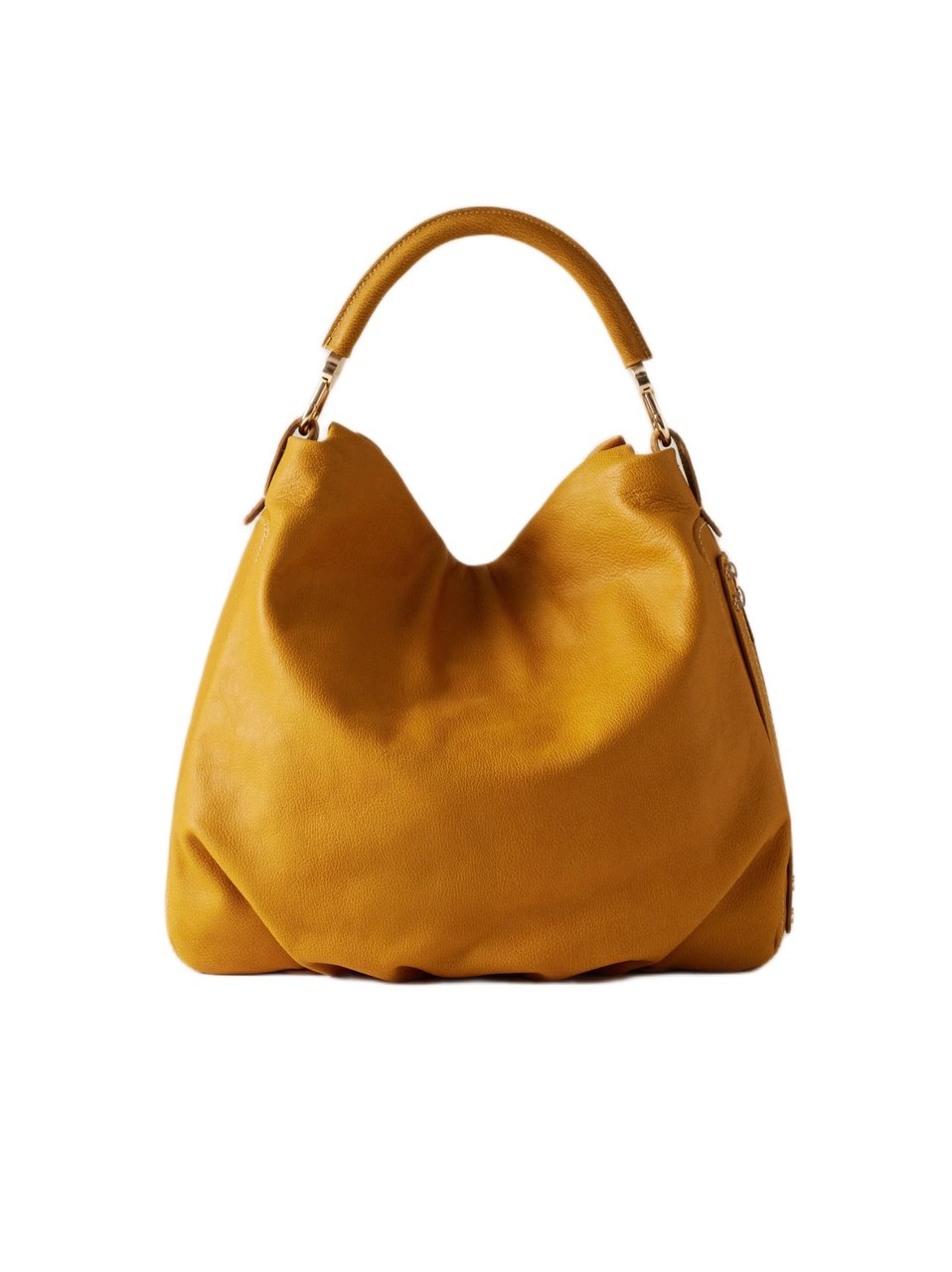 Borbonese Soft Slouchy Handbag With Rounded Silhouette And Gold Accents Oranje