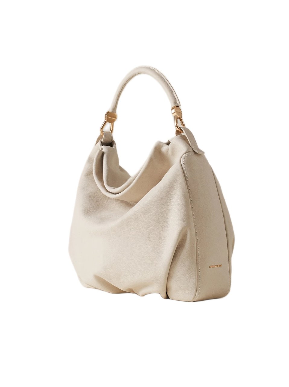 Borbonese Slouchy White Handbag With Gold-Tone Accents Roze