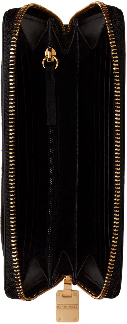 Borbonese LARGE ZIP-AROUND WALLET Zwart