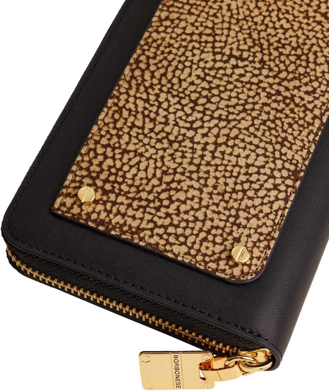 Borbonese LARGE ZIP-AROUND WALLET Zwart