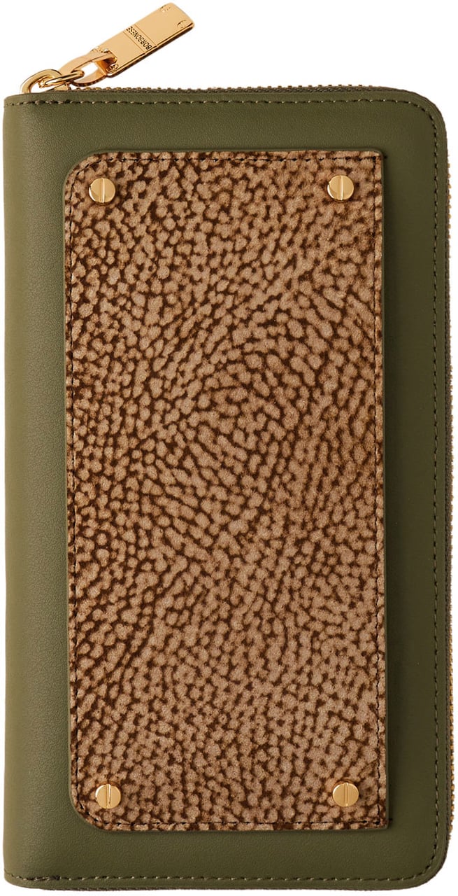Borbonese LARGE ZIP-AROUND WALLET Groen