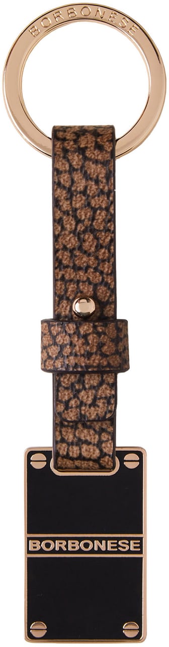Borbonese Key Ring Plate “Borbonese" Bruin
