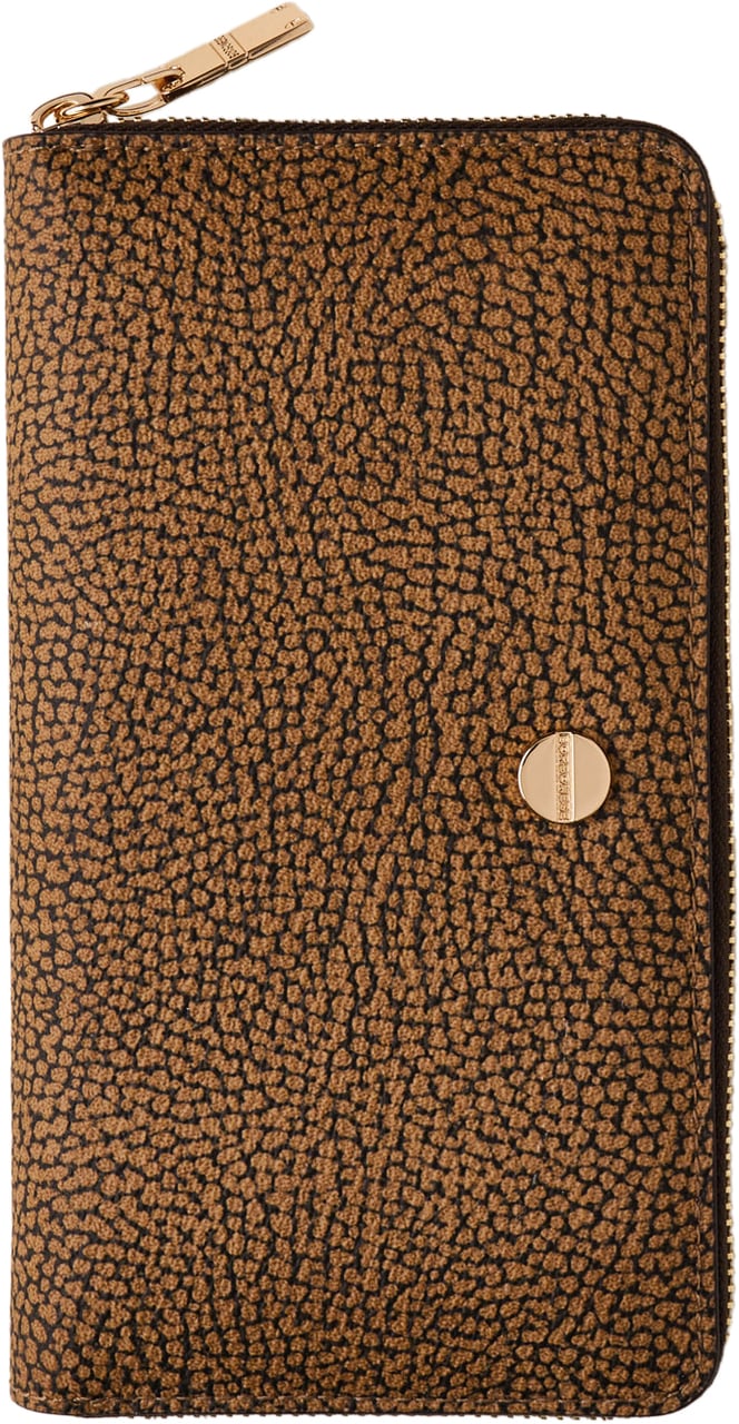 Borbonese LARGE ZIP-AROUND WALLET Bruin