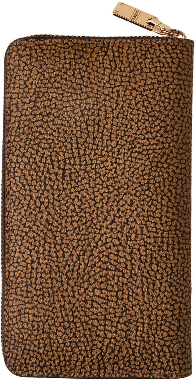 Borbonese LARGE ZIP-AROUND WALLET Bruin