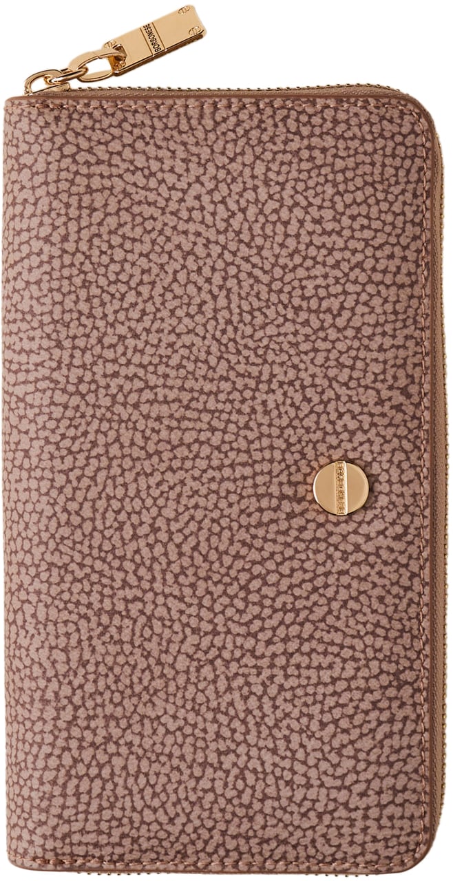 Borbonese LARGE ZIP-AROUND WALLET Beige