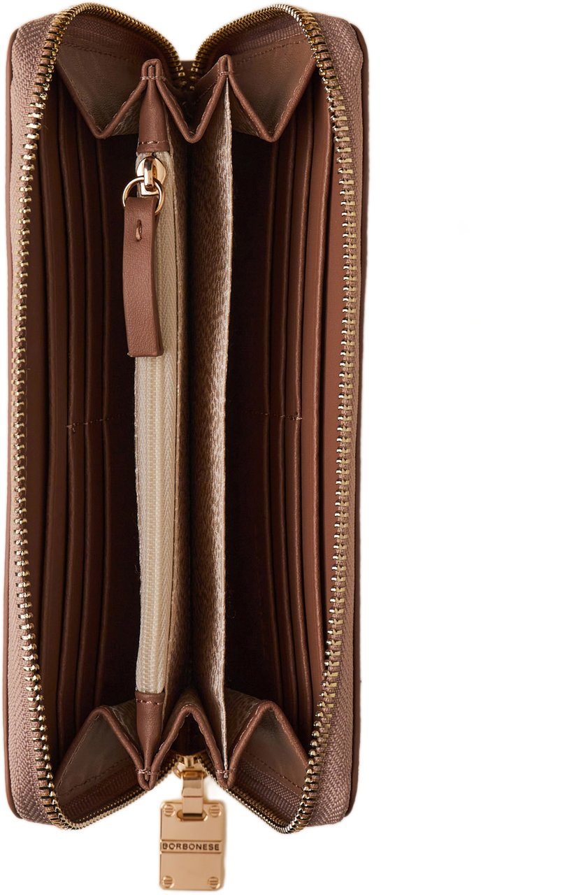 Borbonese LARGE ZIP-AROUND WALLET Beige