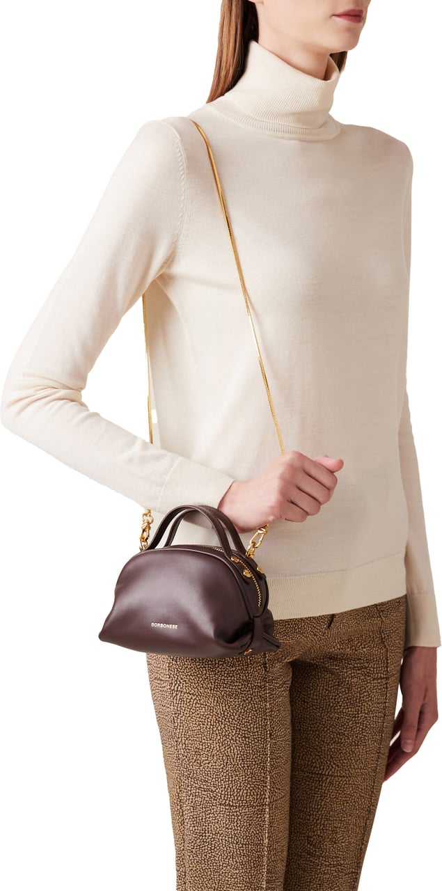 Borbonese MINI BAULETTO BAG Maroon