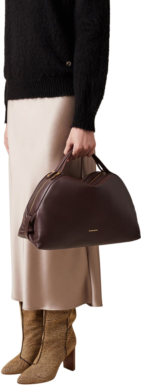 Borbonese MEDIUM BAULETTO BAG Maroon