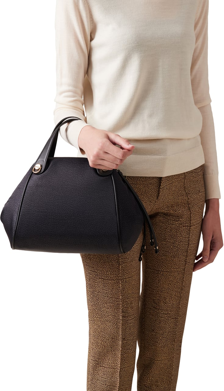 Borbonese MARIE MEDIUM DUFFLE BAG Zwart