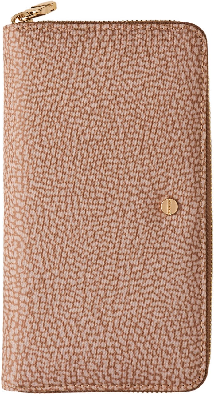 Borbonese LARGE ZIP-AROUND WALLET Beige