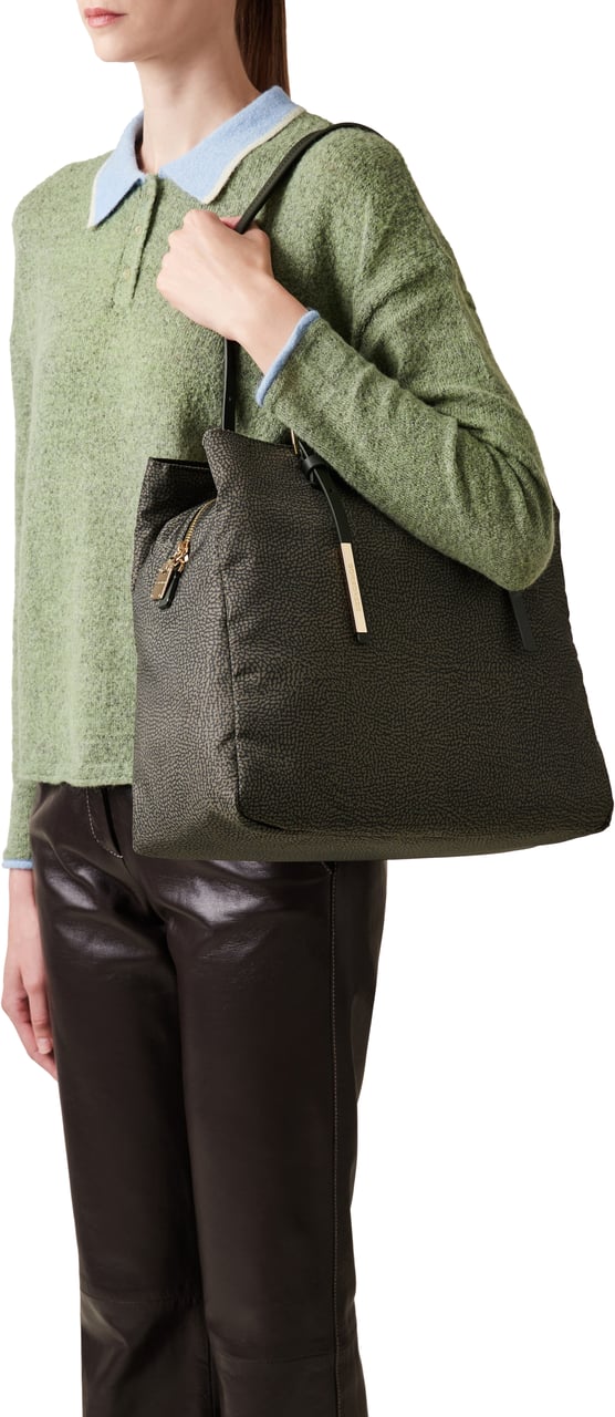 Borbonese L’ECOLE SHOPPING BAG Groen