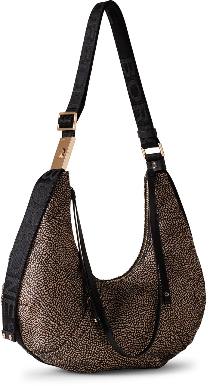 Borbonese FOLD SMALL HOBO BAG Bruin