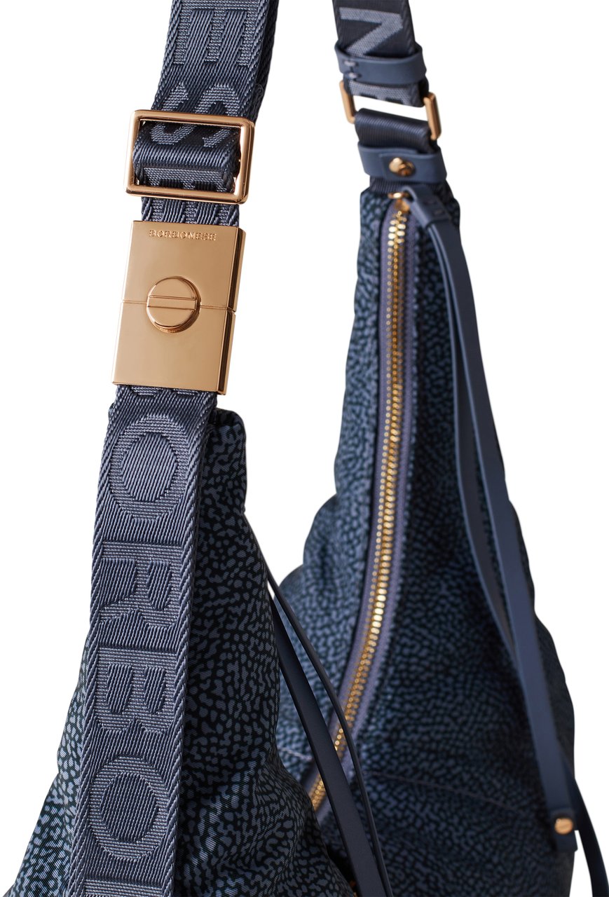 Borbonese FOLD HOBO MEDIUM Blauw