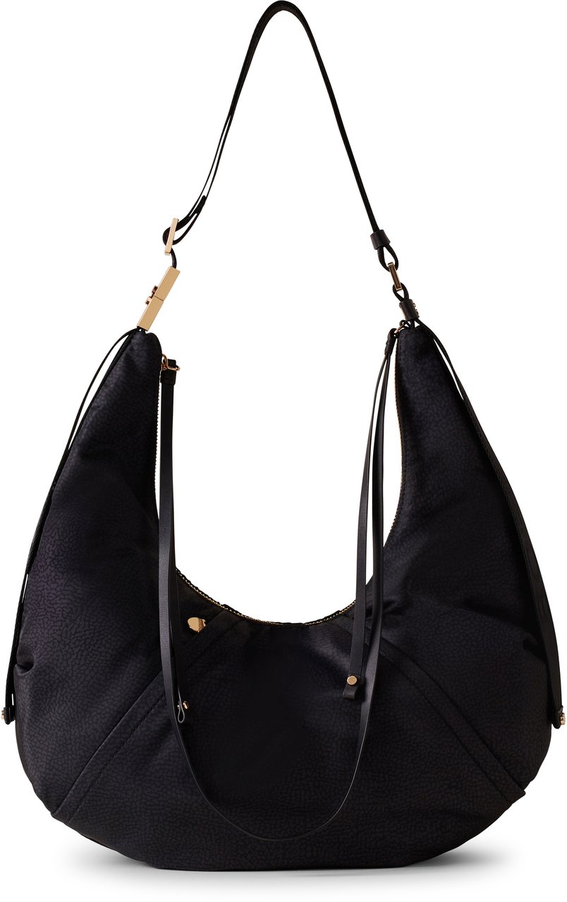 Borbonese FOLD MEDIUM HOBO BAG Bruin
