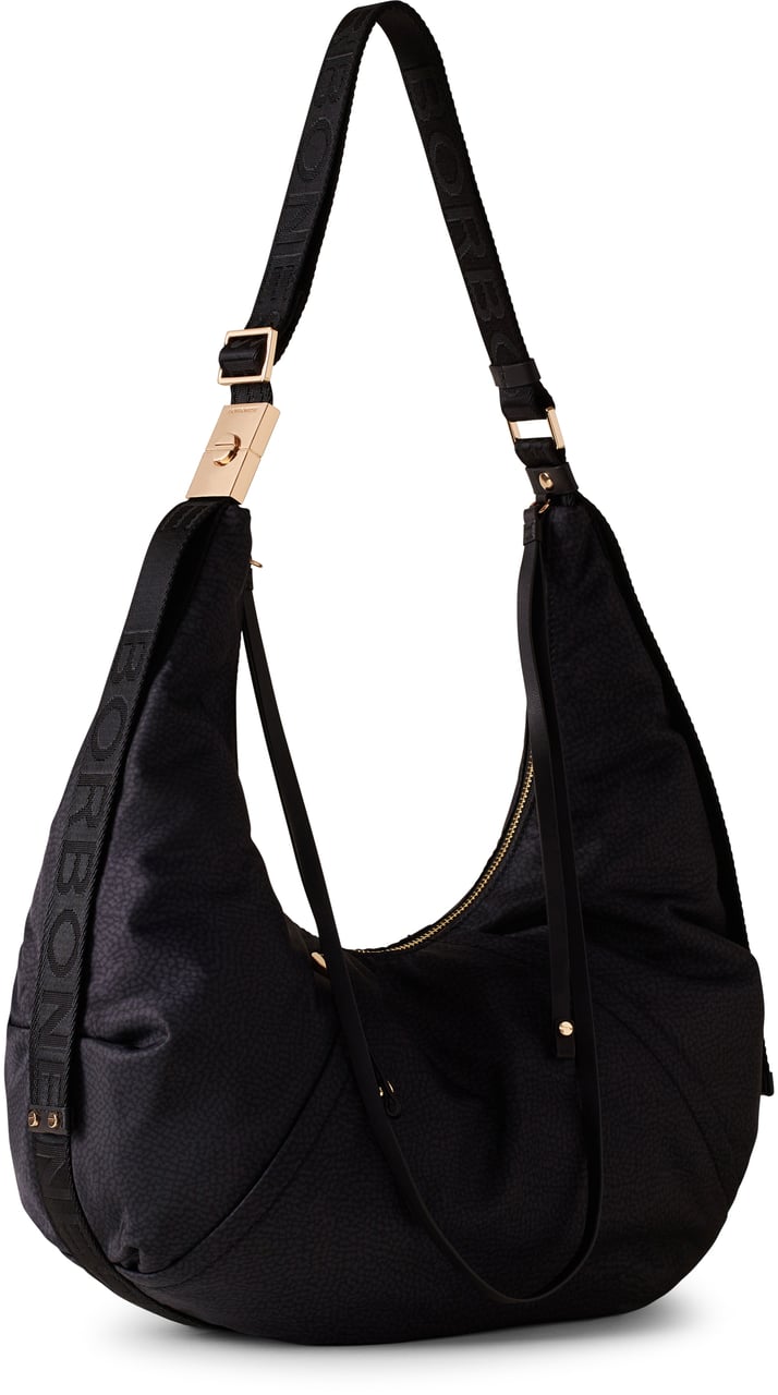 Borbonese FOLD MEDIUM HOBO BAG Bruin