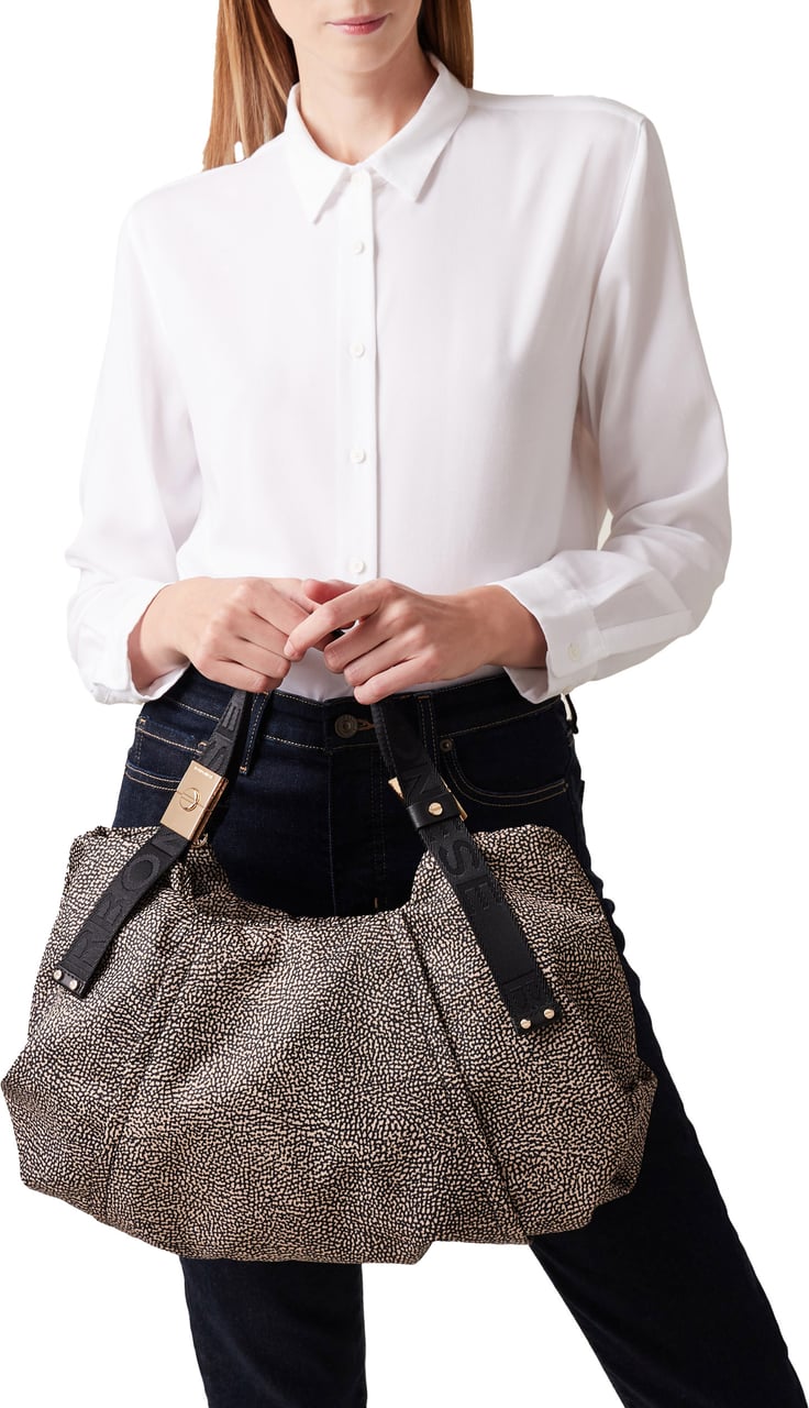 Borbonese FOLD MEDIUM DUFFLE BAG Bruin