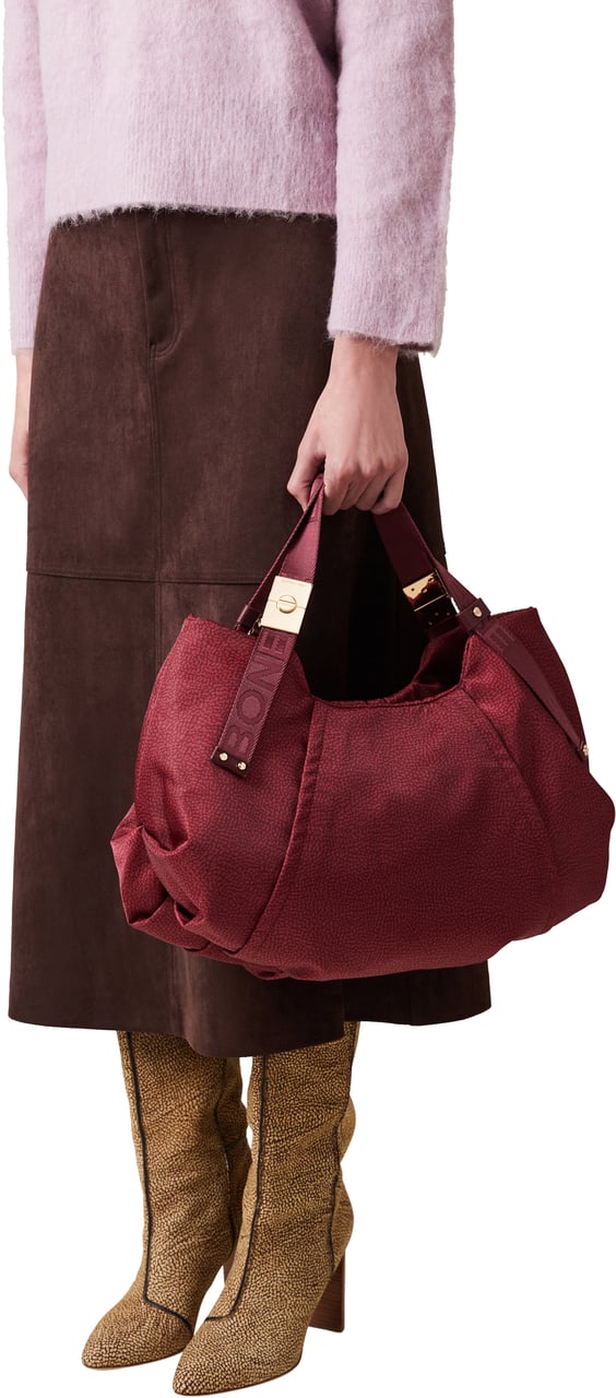 Borbonese FOLD MEDIUM DUFFLE BAG Rood