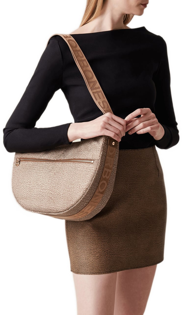 Borbonese ECO LINE LUNA MID-SIZE BAG Beige