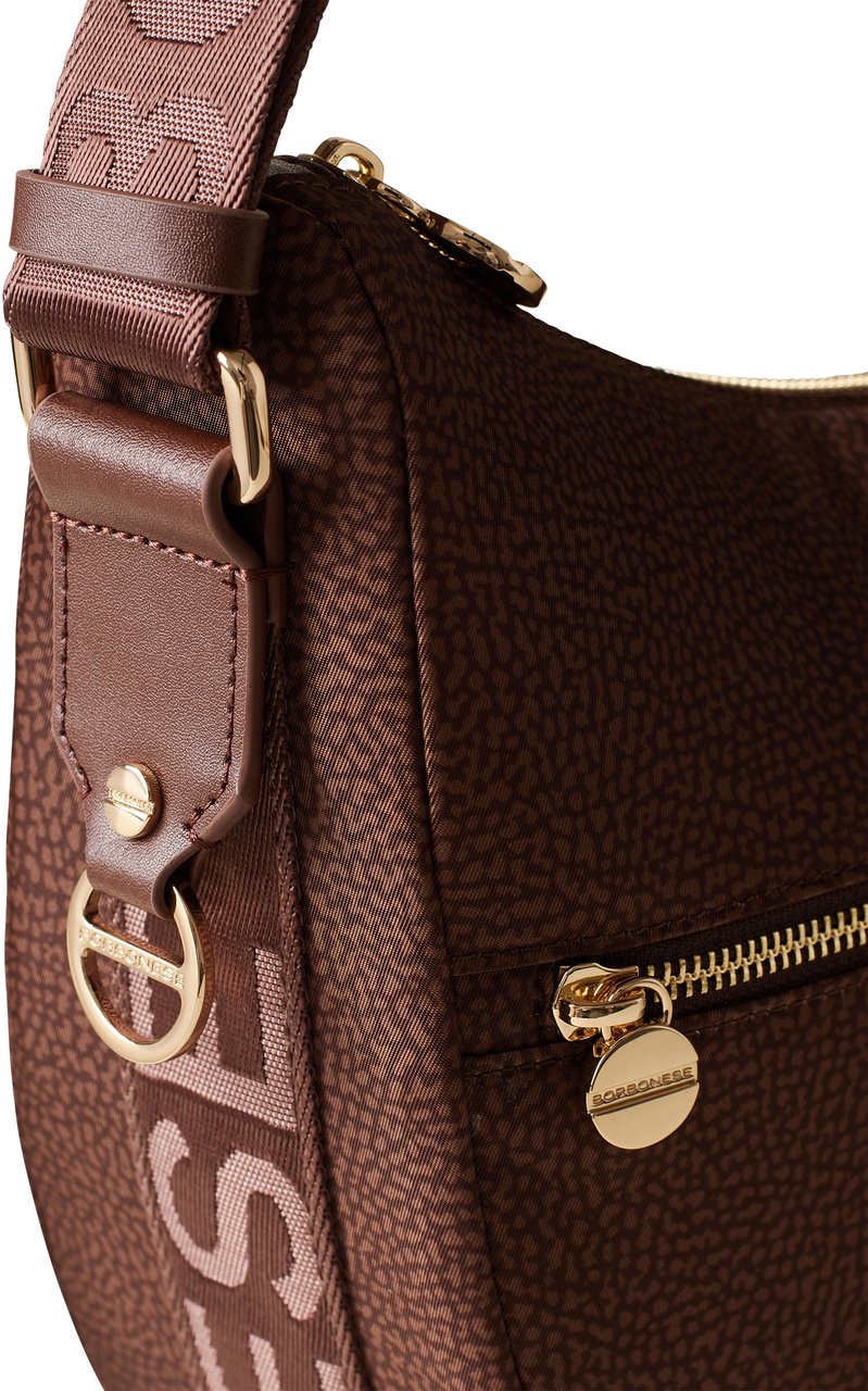 Borbonese ECO LINE LUNA MID-SIZE BAG Maroon