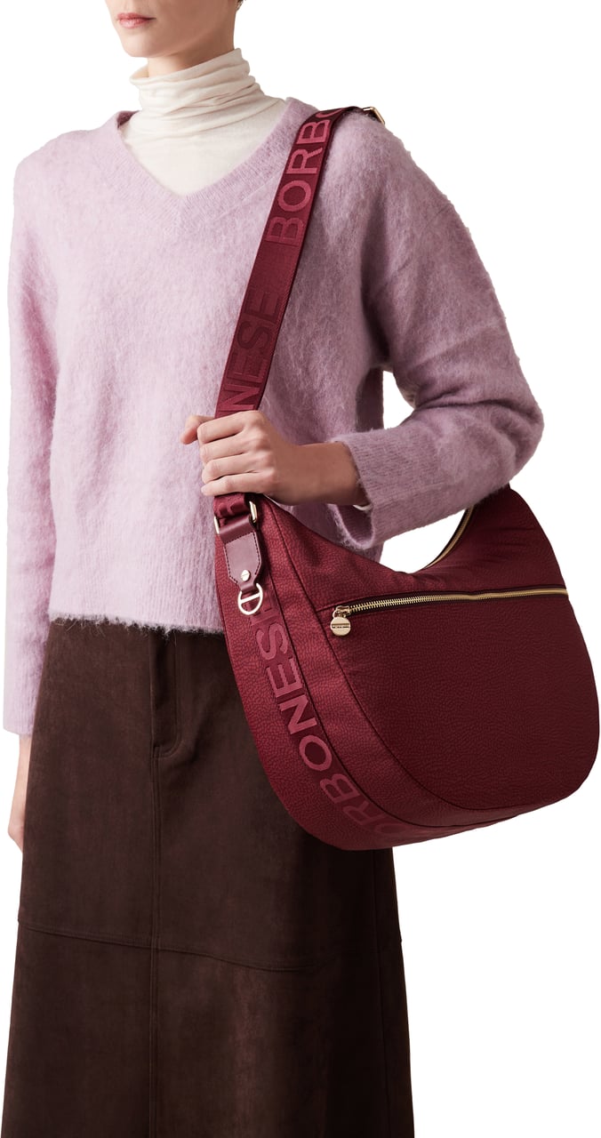 Borbonese ECO LINE LUNA MEDIUM BAG Rood