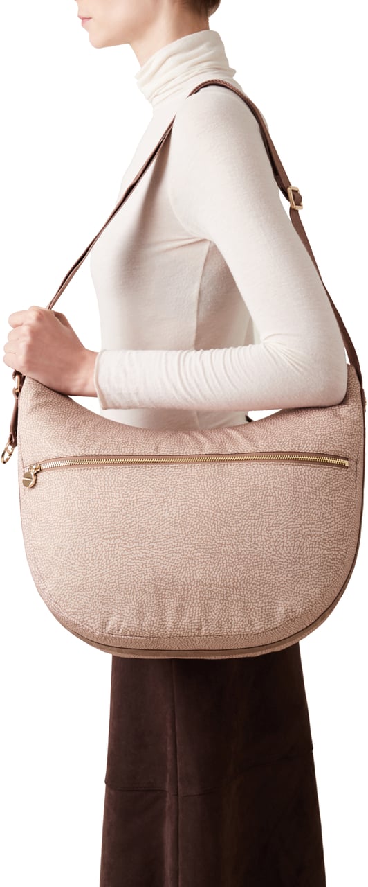 Borbonese ECO LINE LUNA MEDIUM BAG Beige