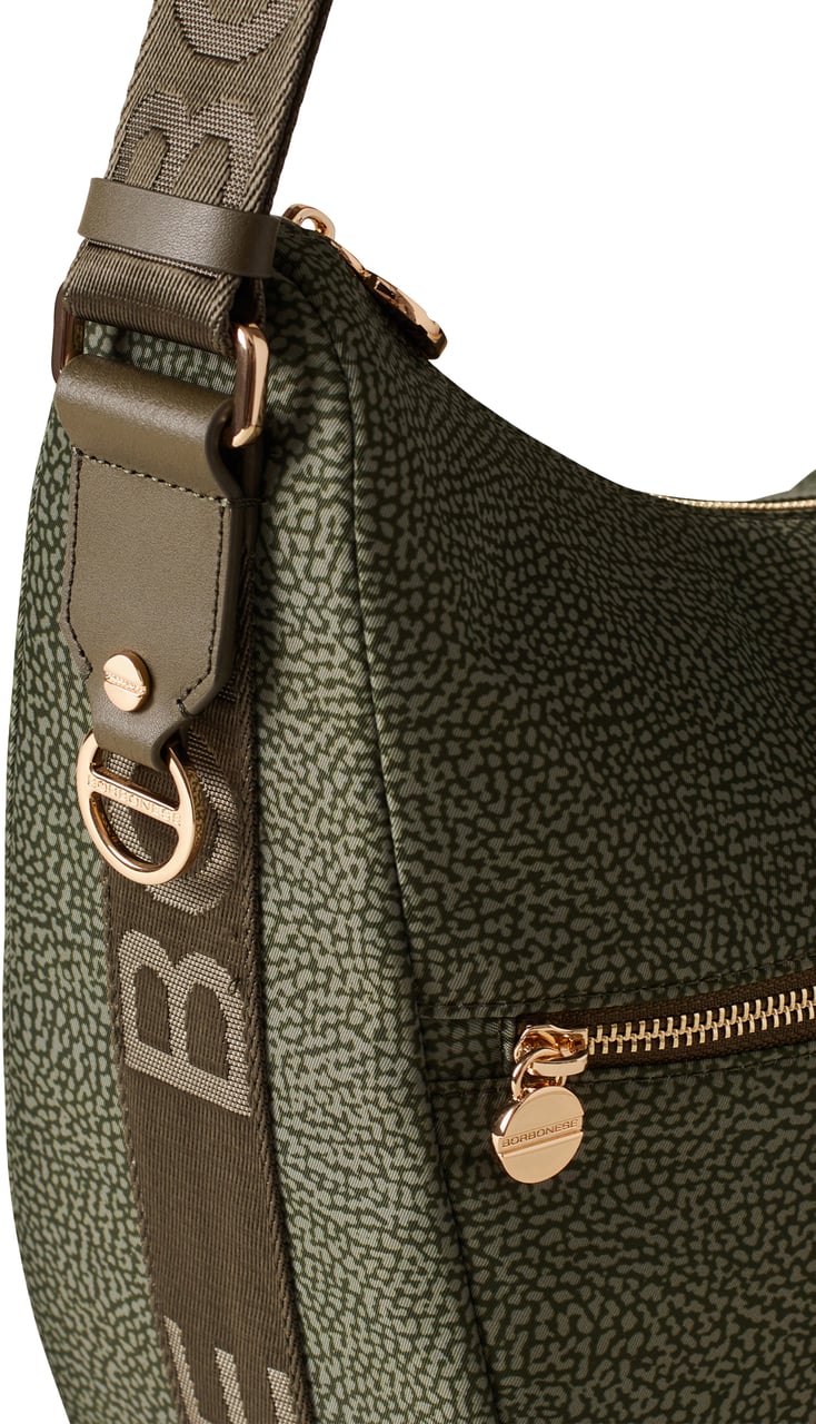 Borbonese ECO LINE CROSS-BODY MEDIUM Groen