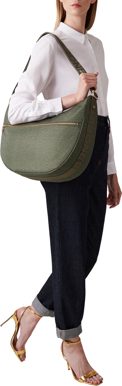 Borbonese ECO LINE CROSS-BODY MEDIUM Groen