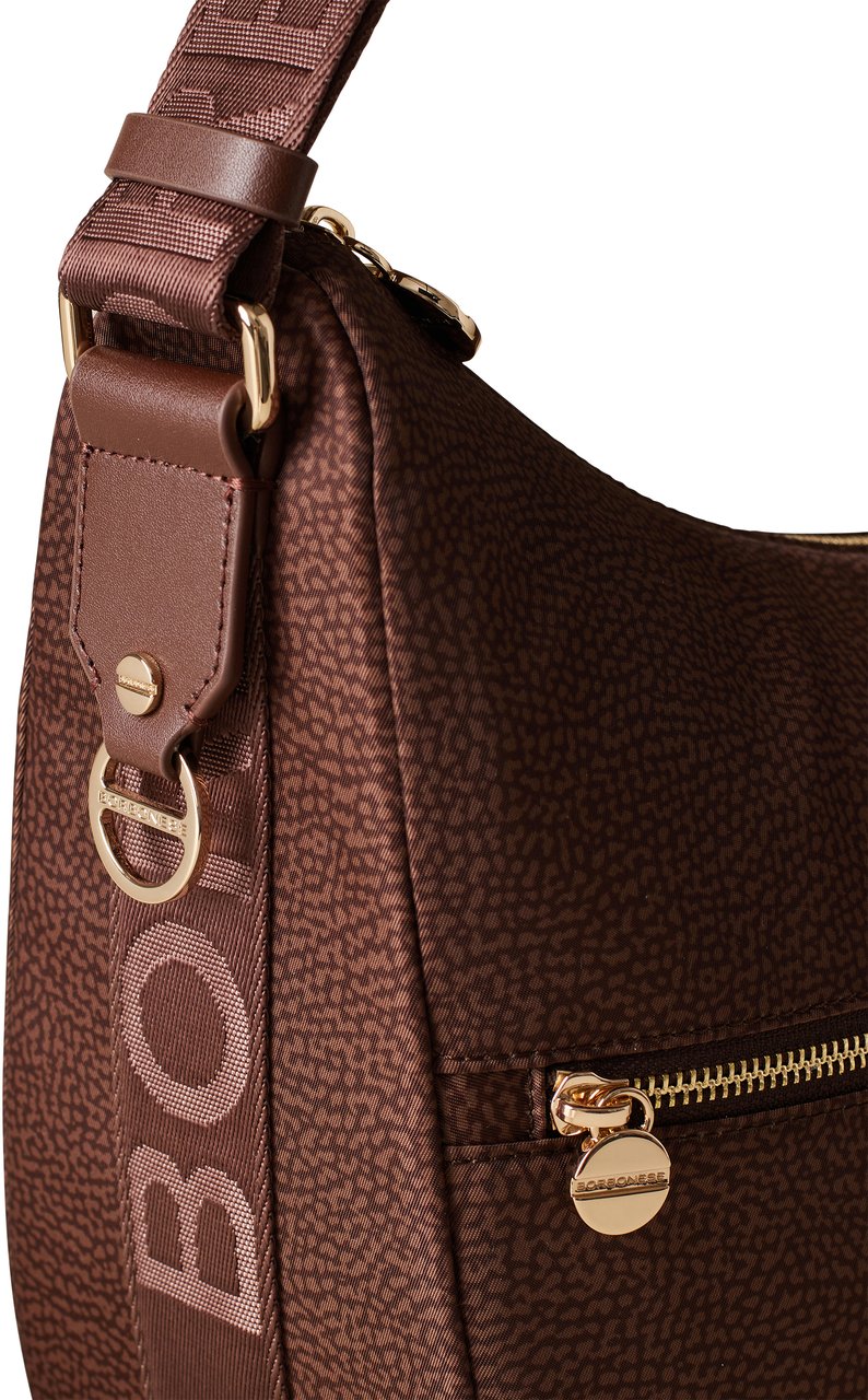 Borbonese ECO LINE LUNA MEDIUM BAG Maroon